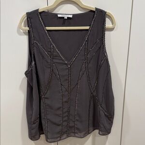Olive & J Gray Beaded Women's Blouse